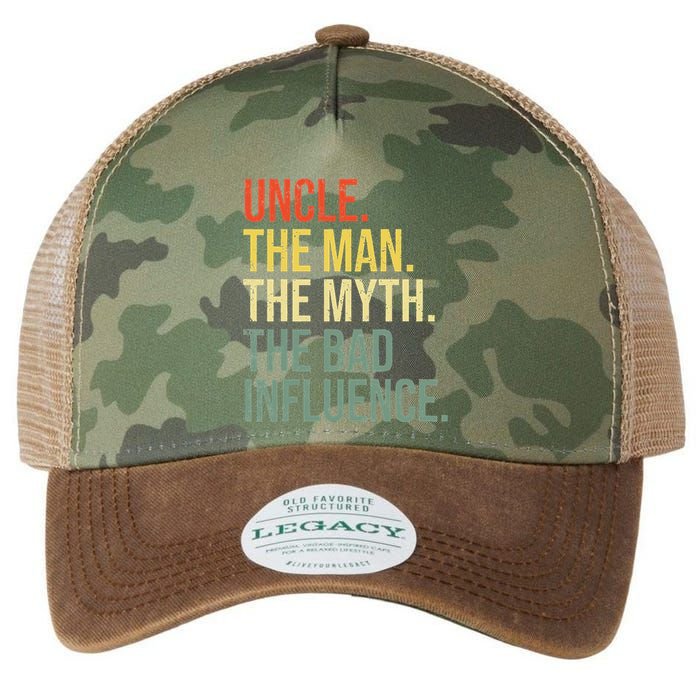 Uncle The Man The Myth The Bad Influence Best Funny Uncle Legacy Tie Dye Trucker Hat
