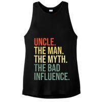 Uncle The Man The Myth The Bad Influence Best Funny Uncle Ladies PosiCharge Tri-Blend Wicking Tank