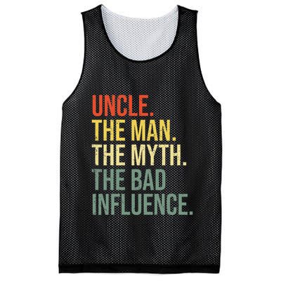 Uncle The Man The Myth The Bad Influence Best Funny Uncle Mesh Reversible Basketball Jersey Tank
