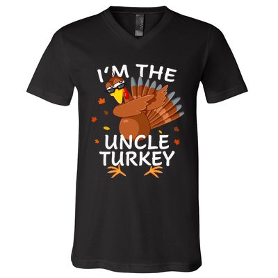 Uncle Turkey Matching Thanksgiving Pajamas Family V-Neck T-Shirt