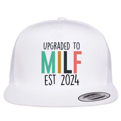 Upgraded To Milf Est2024 New Hot Mom Women Milf Flat Bill Trucker Hat