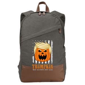 USA Trumpkin Make Halloween Great Again Funny Cotton Canvas Backpack