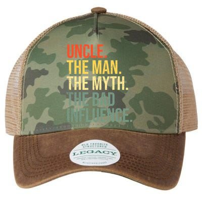 Uncle The Man The Myth The Bad Influence Best Funny Uncle Legacy Tie Dye Trucker Hat