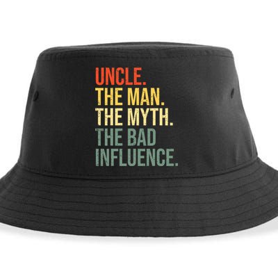 Uncle The Man The Myth The Bad Influence Best Funny Uncle Sustainable Bucket Hat