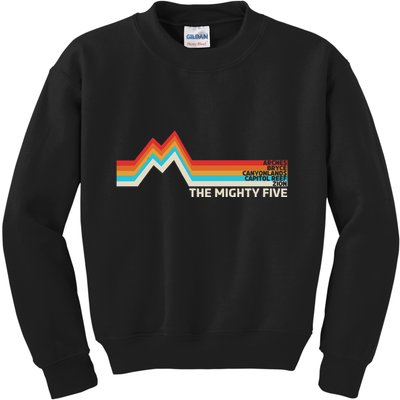 Utahs The Mighty Five National Parks Swea Kids Sweatshirt