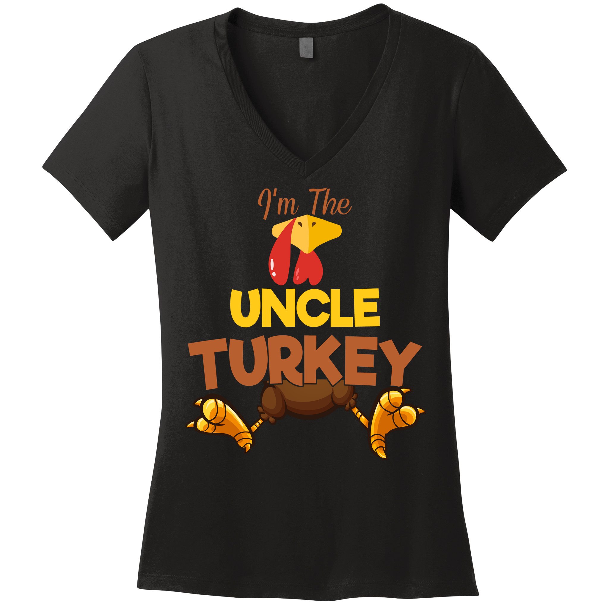 Uncle Turkey Matching Family Group Thanksgiving Gifts  Women's V-Neck T-Shirt