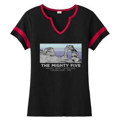 Utahs The Mighty Five National Parks Ladies Halftime Notch Neck Tee