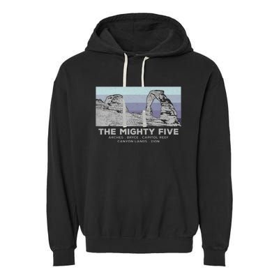 Utahs The Mighty Five National Parks Garment-Dyed Fleece Hoodie