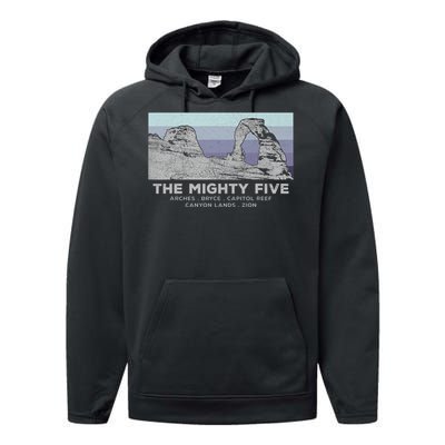 Utahs The Mighty Five National Parks Performance Fleece Hoodie