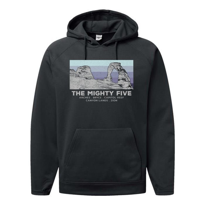 Utahs The Mighty Five National Parks Performance Fleece Hoodie