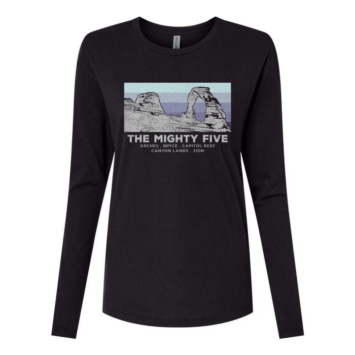 Utahs The Mighty Five National Parks Womens Cotton Relaxed Long Sleeve T-Shirt