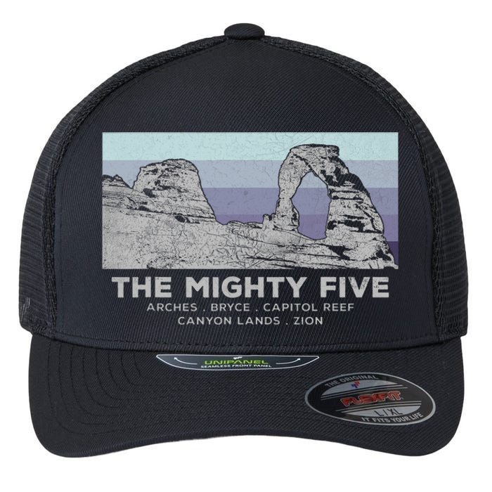 Utahs The Mighty Five National Parks Flexfit Unipanel Trucker Cap