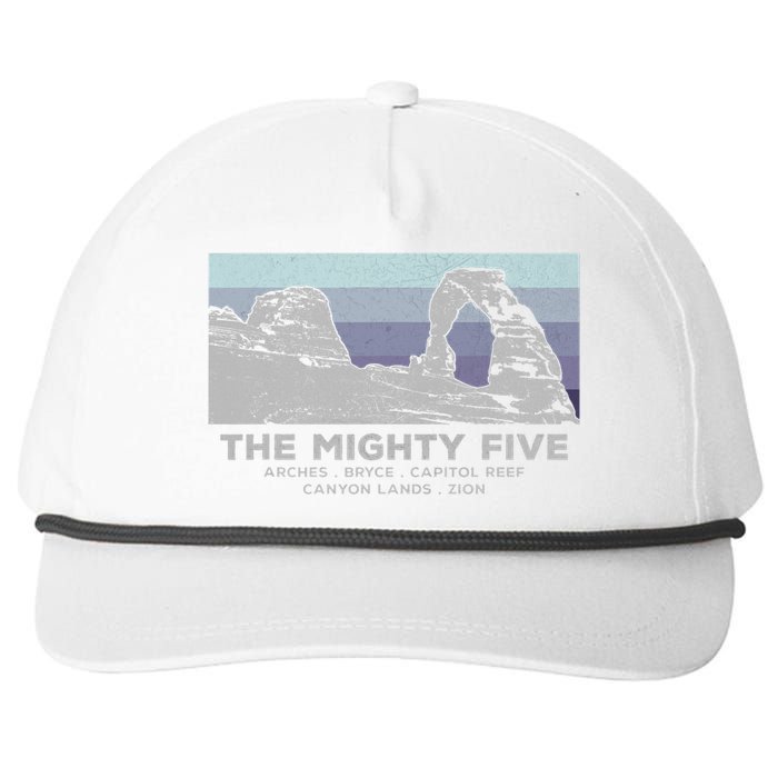 Utahs The Mighty Five National Parks Snapback Five-Panel Rope Hat