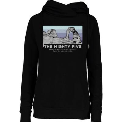 Utahs The Mighty Five National Parks Womens Funnel Neck Pullover Hood