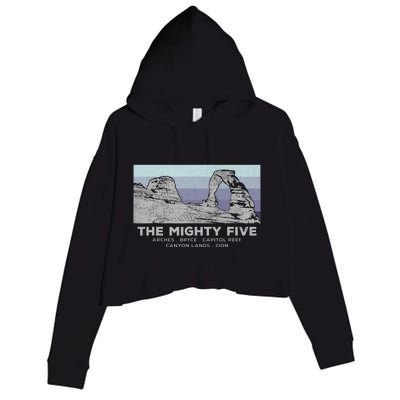 Utahs The Mighty Five National Parks Crop Fleece Hoodie