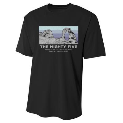 Utahs The Mighty Five National Parks Performance Sprint T-Shirt