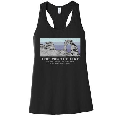 Utahs The Mighty Five National Parks Women's Racerback Tank