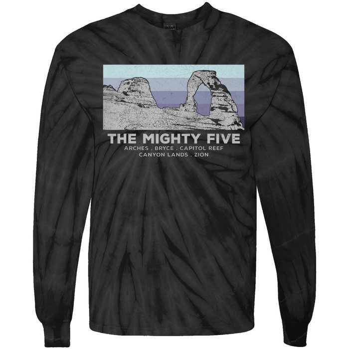 Utahs The Mighty Five National Parks Tie-Dye Long Sleeve Shirt