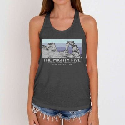 Utahs The Mighty Five National Parks Women's Knotted Racerback Tank