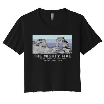 Utahs The Mighty Five National Parks Women's Crop Top Tee