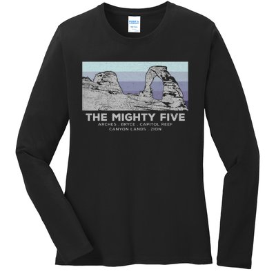 Utahs The Mighty Five National Parks Ladies Long Sleeve Shirt