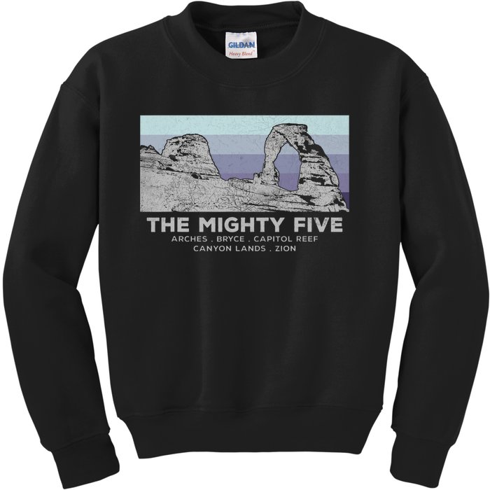 Utahs The Mighty Five National Parks Kids Sweatshirt