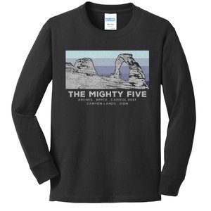 Utahs The Mighty Five National Parks Kids Long Sleeve Shirt