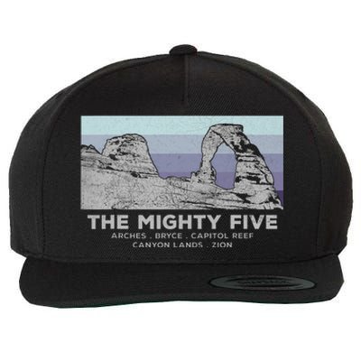 Utahs The Mighty Five National Parks Wool Snapback Cap