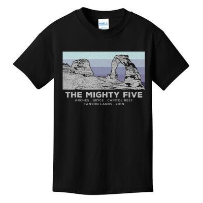 Utahs The Mighty Five National Parks Kids T-Shirt