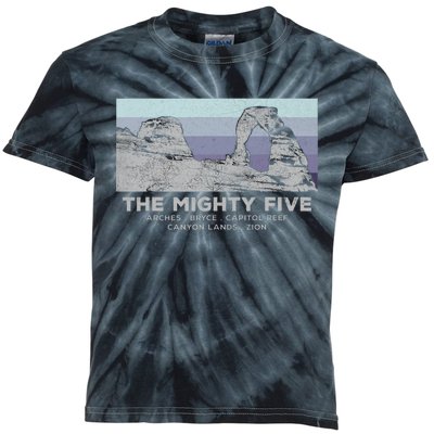 Utahs The Mighty Five National Parks Kids Tie-Dye T-Shirt