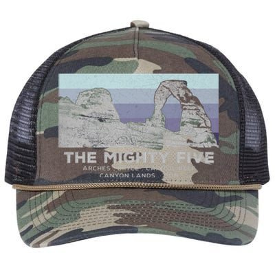 Utahs The Mighty Five National Parks Retro Rope Trucker Hat Cap