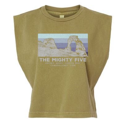 Utahs The Mighty Five National Parks Garment-Dyed Women's Muscle Tee