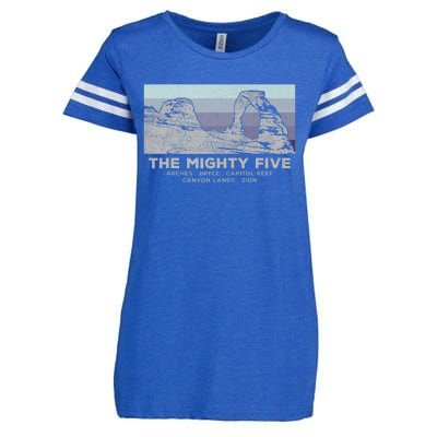 Utahs The Mighty Five National Parks Enza Ladies Jersey Football T-Shirt