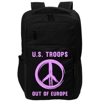 US Troops Out of Europe End the Occupation Peace Sign Impact Tech Backpack