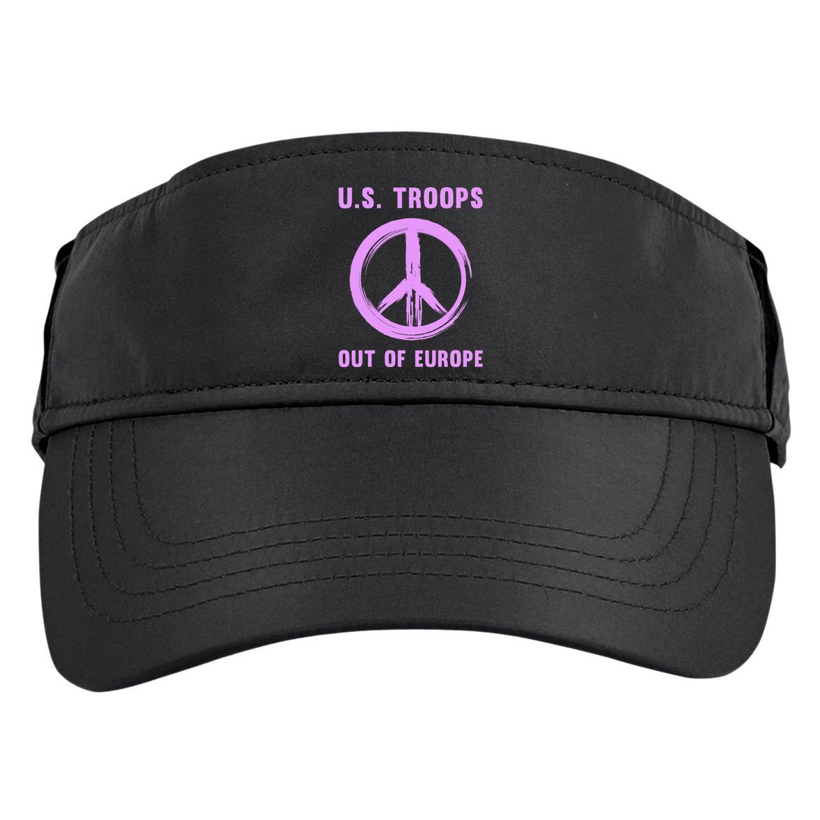 US Troops Out of Europe End the Occupation Peace Sign Adult Drive Performance Visor