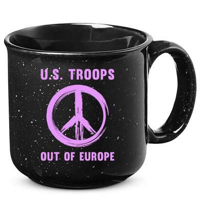 US Troops Out of Europe End the Occupation Peace Sign 15oz Campfire Ceramic Mug