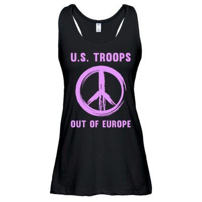 US Troops Out of Europe End the Occupation Peace Sign Ladies Essential Flowy Tank