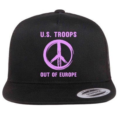 US Troops Out of Europe End the Occupation Peace Sign Flatbill Hat