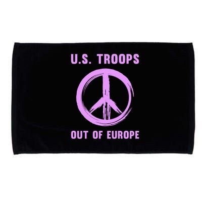 US Troops Out of Europe End the Occupation Peace Sign Microfiber Hand Towel