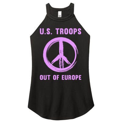 US Troops Out of Europe End the Occupation Peace Sign Women's Perfect Tri Rocker Tank