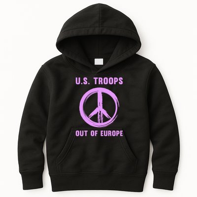 US Troops Out of Europe End the Occupation Peace Sign Kids Hoodie