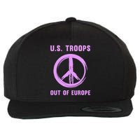 US Troops Out of Europe End the Occupation Peace Sign Wool Snapback Cap