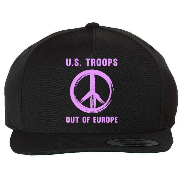 US Troops Out of Europe End the Occupation Peace Sign Wool Snapback Cap