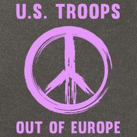 US Troops Out of Europe End the Occupation Peace Sign Cotton Canvas Backpack