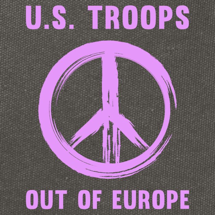 US Troops Out of Europe End the Occupation Peace Sign Cotton Canvas Backpack