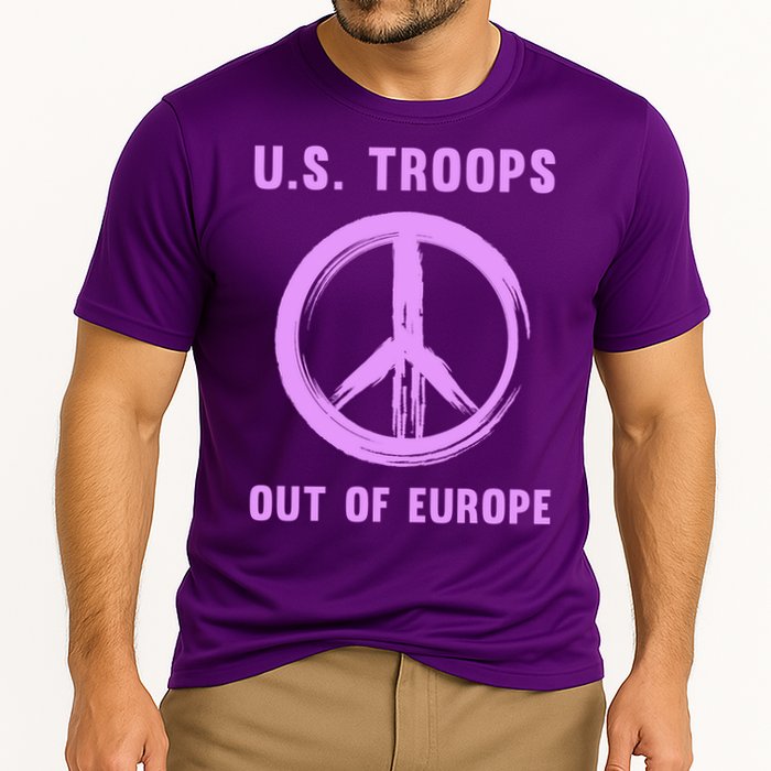 US Troops Out of Europe End the Occupation Peace Sign Cooling Performance Crew T-Shirt