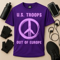 US Troops Out of Europe End the Occupation Peace Sign Cooling Performance Crew T-Shirt