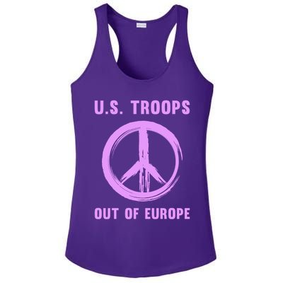 US Troops Out of Europe End the Occupation Peace Sign Ladies PosiCharge Competitor Racerback Tank