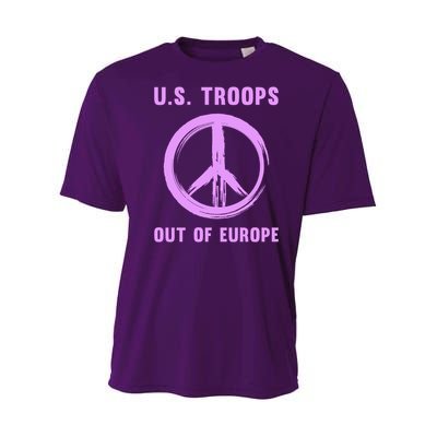 US Troops Out of Europe End the Occupation Peace Sign Youth Performance Sprint T-Shirt