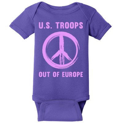 US Troops Out of Europe End the Occupation Peace Sign Baby Bodysuit